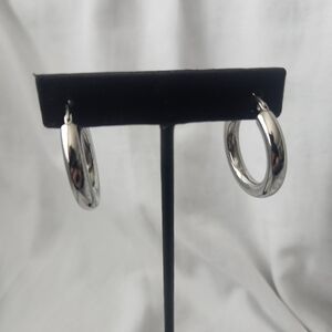 Minimalist Steel Hoop Earrings